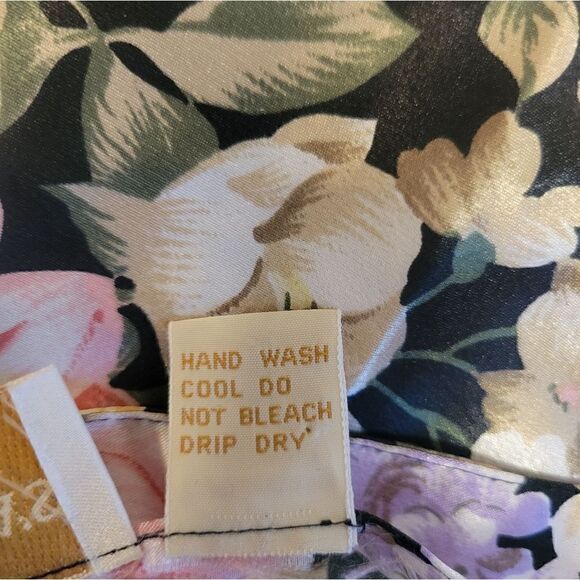 Vintage Victoria’s Secret Gold Label Floral Silk Satin Top Camisole Tank Lace L - Picture 13 of 13